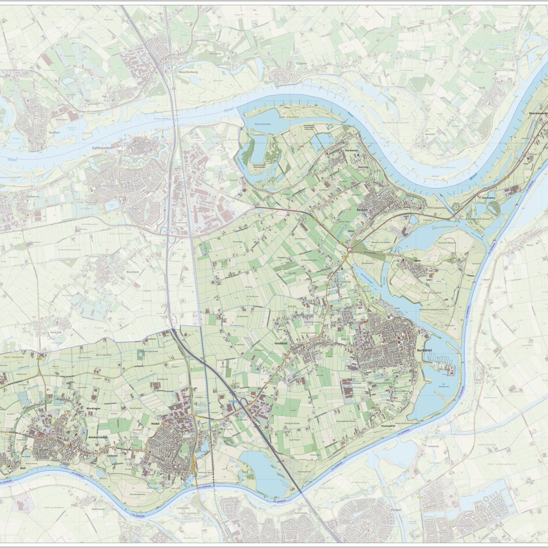 Gemeente Maasdriel, plattegrond Maasdriel
