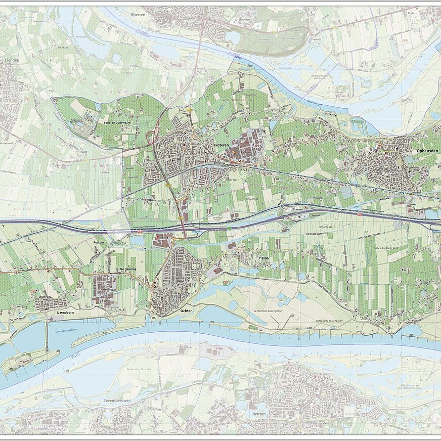 Gemeente Neder Betuwe, plattegrond gemeente Neder Betuwe