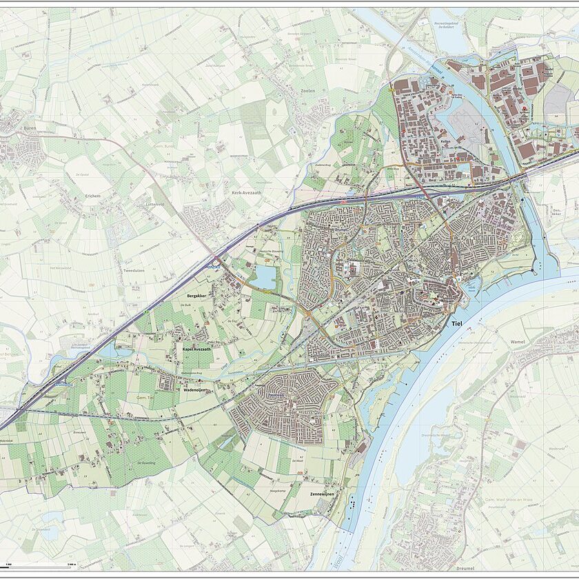Gemeente Tiel, plattegrond gemeente Tiel
